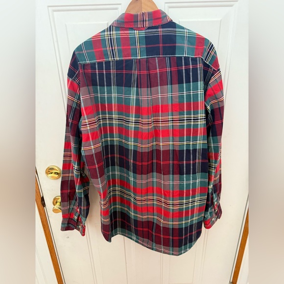 tommy hilfiger classic fit button down shirt Men's XL Red/Green/Blue Plaid - Picture 4 of 4